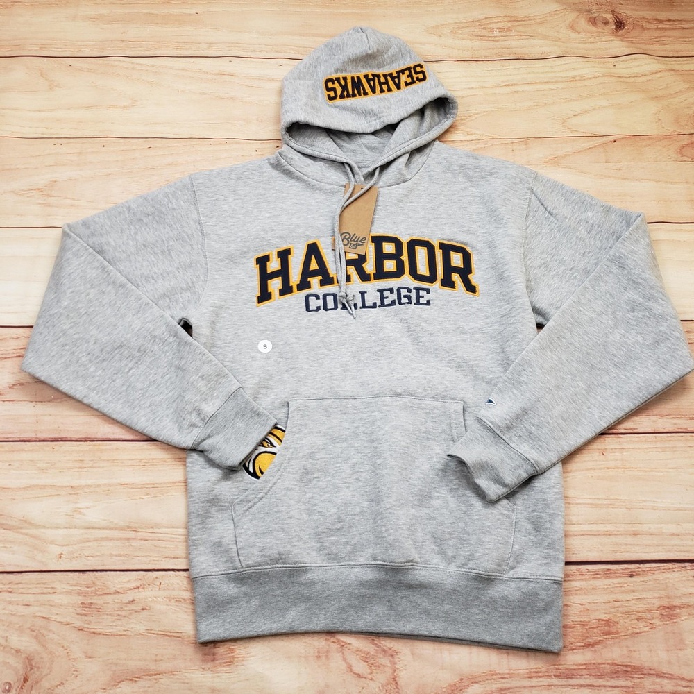 Los Angeles Harbor College Seahawks Hoodie Mens Small Gray Pullover Football NEW